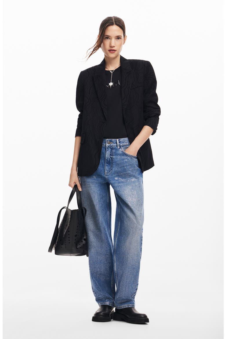Ariel Coated Straight Leg Jeans, Alternate, color, BLUE