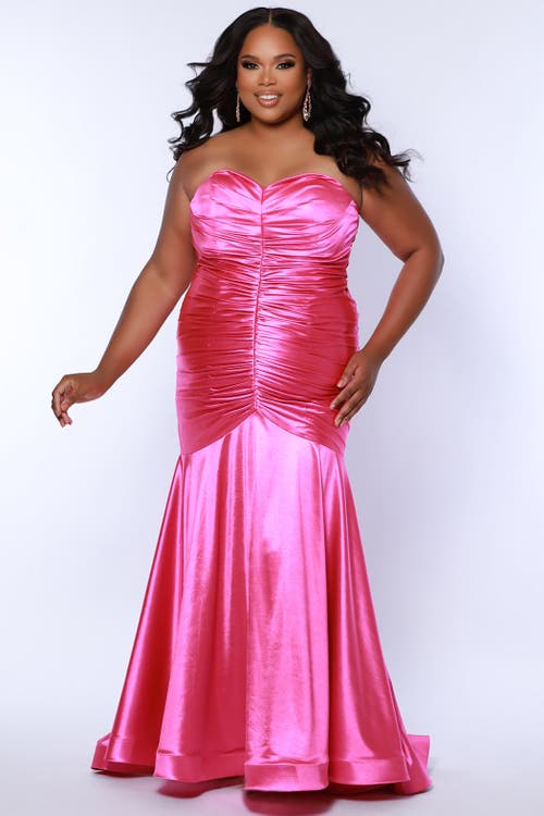 SYDNEY'S CLOSET SYDNEY'S CLOSET FITTED STRAPLESS SWEETHEART NECKLINE PLUS SIZE EVENING GOWN
