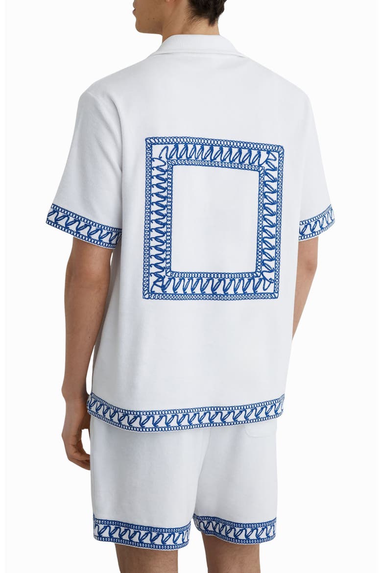 Bleeker Geometric Embroidered Top, Alternate, color, WHITE