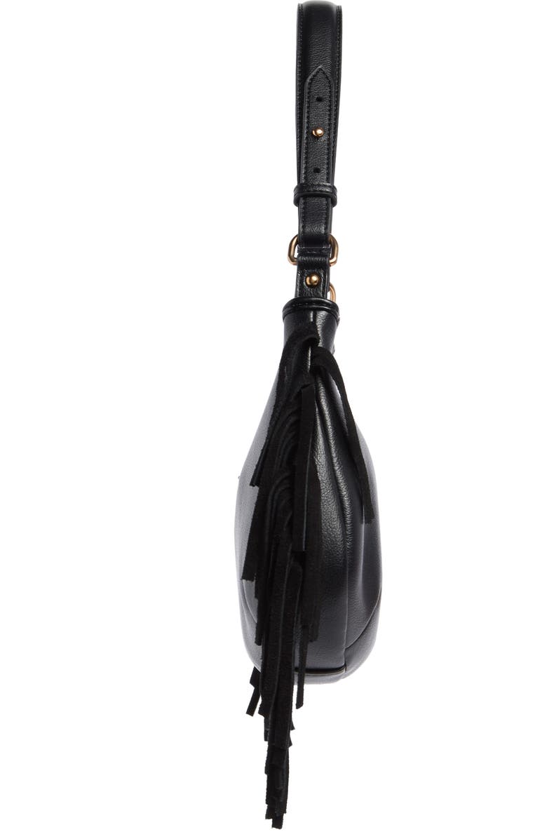 Sam Edelman Nylie Fringe Shoulder Bag, Alternate, color, Black