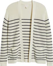 Caslon® Shaker Stitch Pima Cotton Cardigan