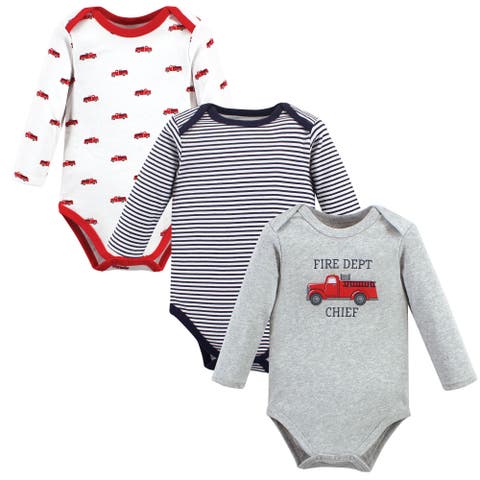 Cotton Long-Sleeve Bodysuit 3Pk (Baby)