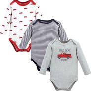 Hudson Baby Cotton Long-Sleeve Bodysuit 3Pk
