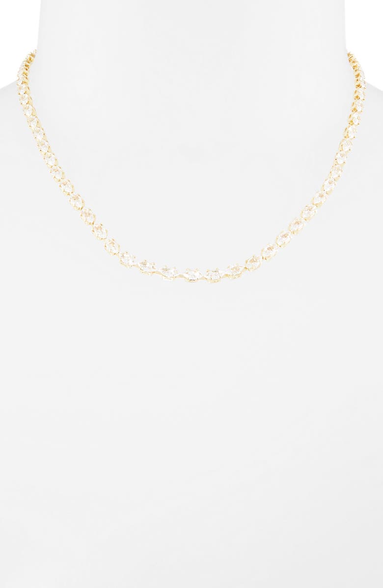 NORDSTROM RACK Marquise CZ Tennis Necklace, Alternate, color, Clear- Gold
