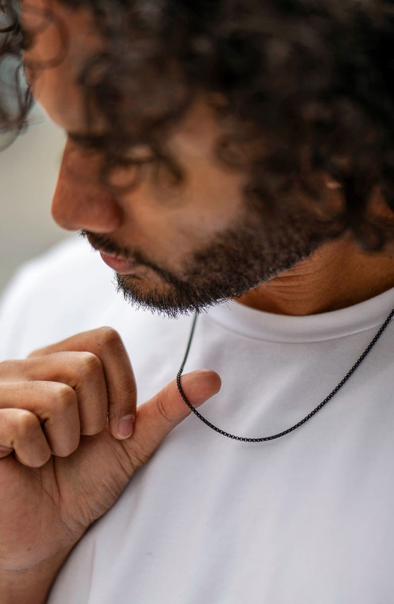 Vincero Men's Box Chain Necklace, Alternate, color, Black