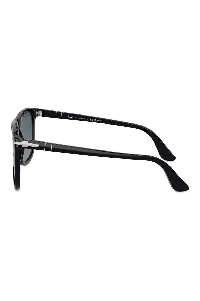 57mm Polarized Pilot Sunglasses, Alternate, color, BLACK