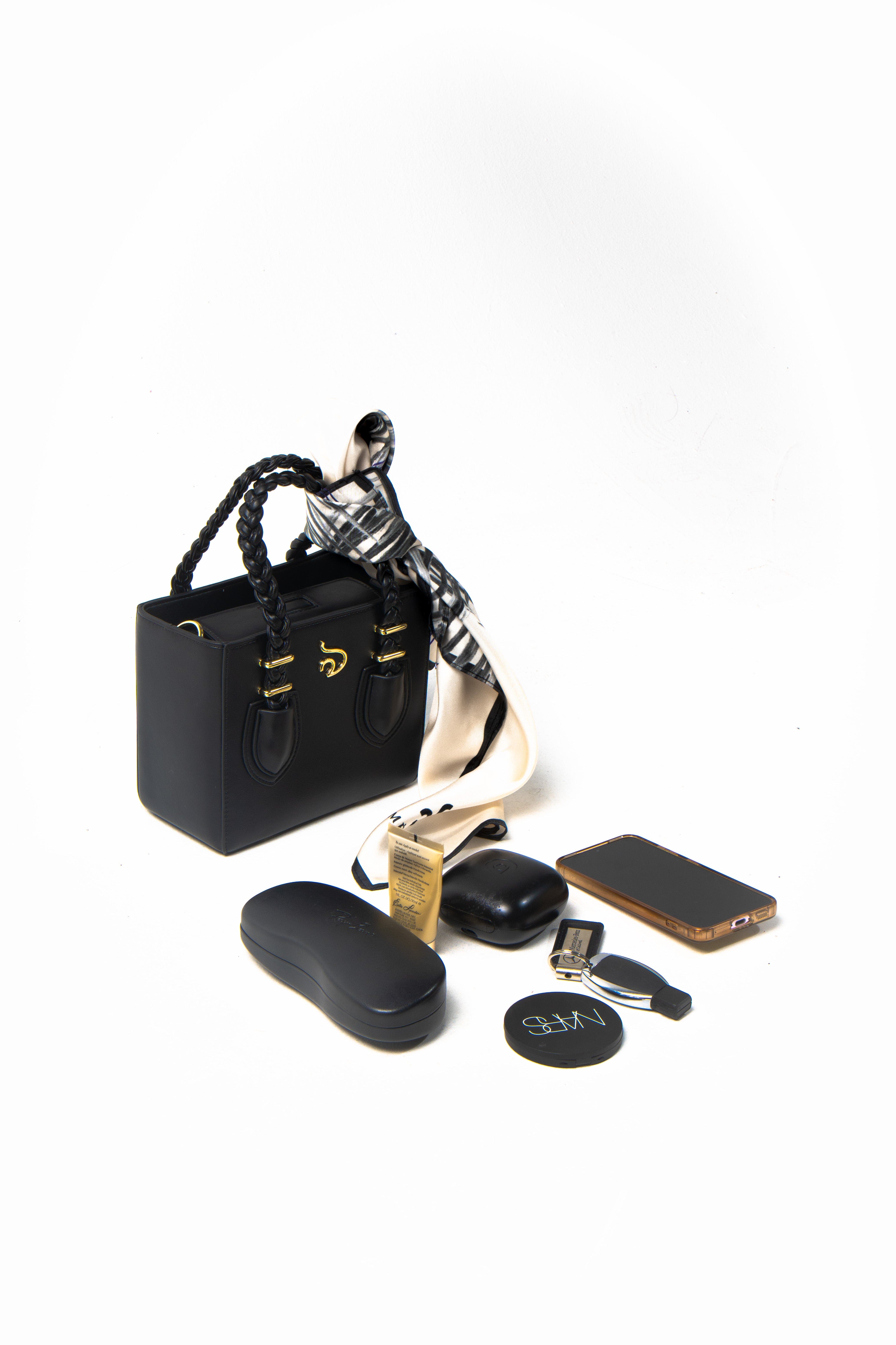Mèsan Boxy Tote, Alternate, color, Black And Gold