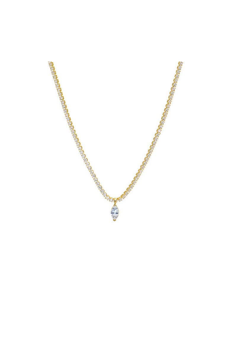 BY ADINA EDEN CZ Marquise Pendant Tennis Choker, Main, color, Gold
