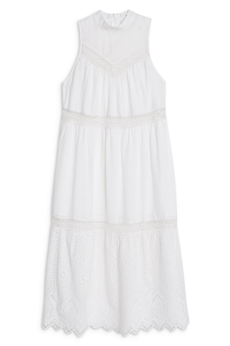 Broderie Maxi Dress, Alternate, color, IVORY