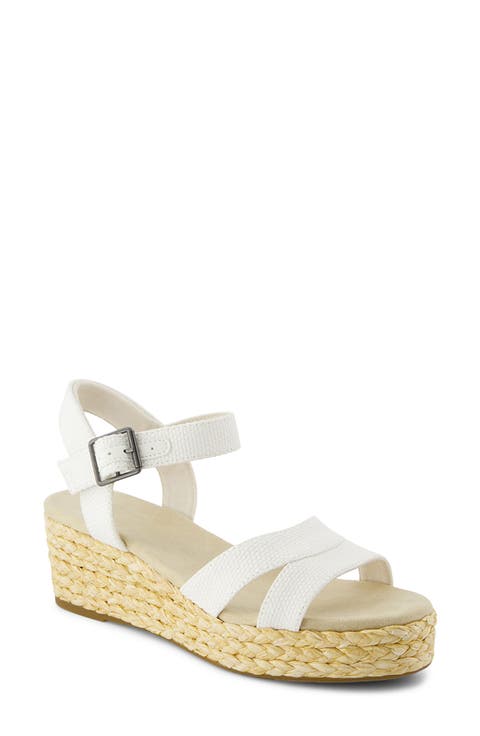Audrey Ankle Strap Espadrille Platform Wedge Sandal (Women)