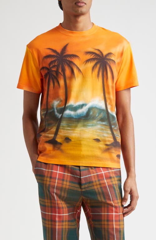 STOCKHOLM SURFBOARD CLUB Teo Organic Cotton T-Shirt in Sunset 