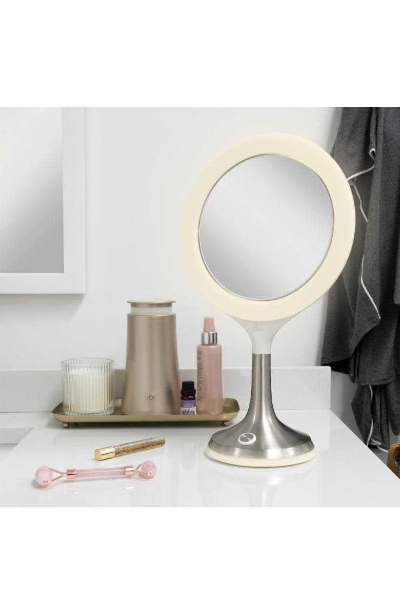 Zadro Mood Therapy Lighted Makeup Mirror with 8X/1X Magnifications, Alternate, color, White