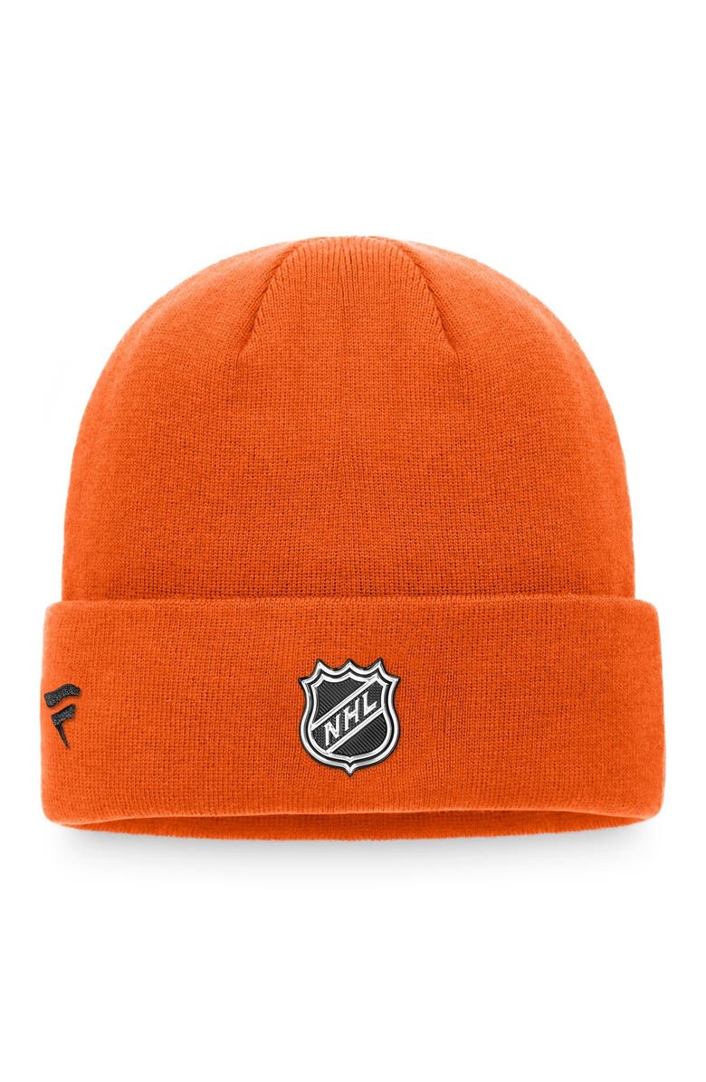 FANATICS Men's Fanatics Branded Orange Philadelphia Flyers Authentic Pro Locker Room Cuffed Knit Hat, Main, color, 