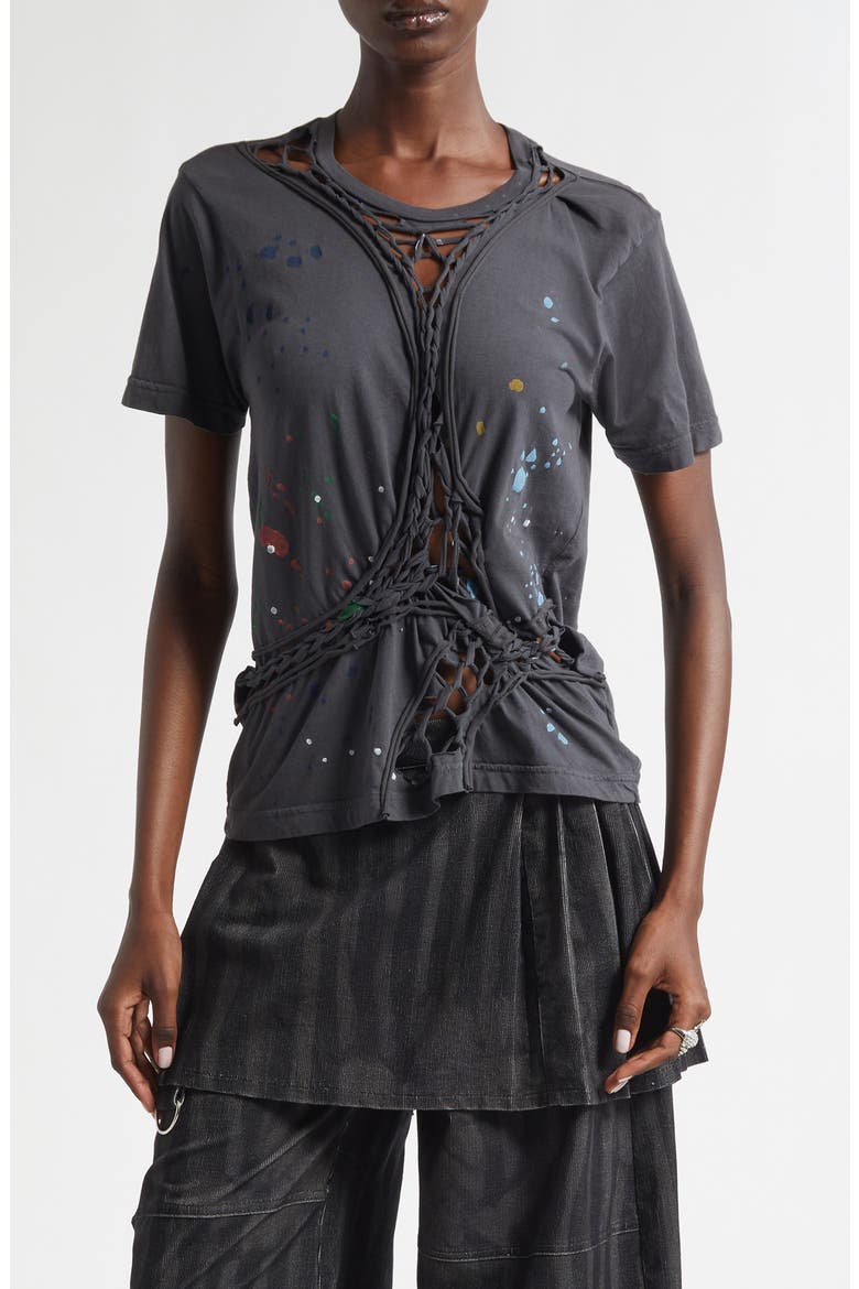 Tosh Paint Splatter T-Shirt, Main, color, SPLATTER WASHED BLACK