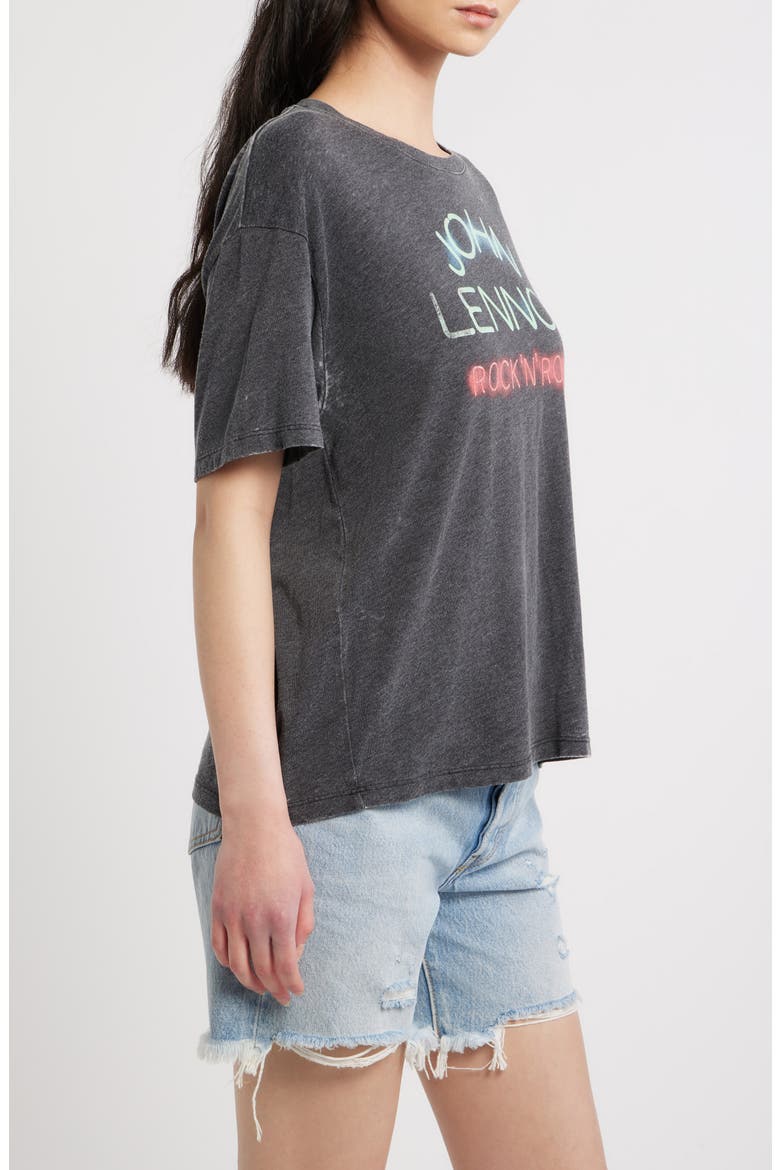 John Lennon Rock 'N' Roll Graphic T-shirt, Alternate, color, BLACK