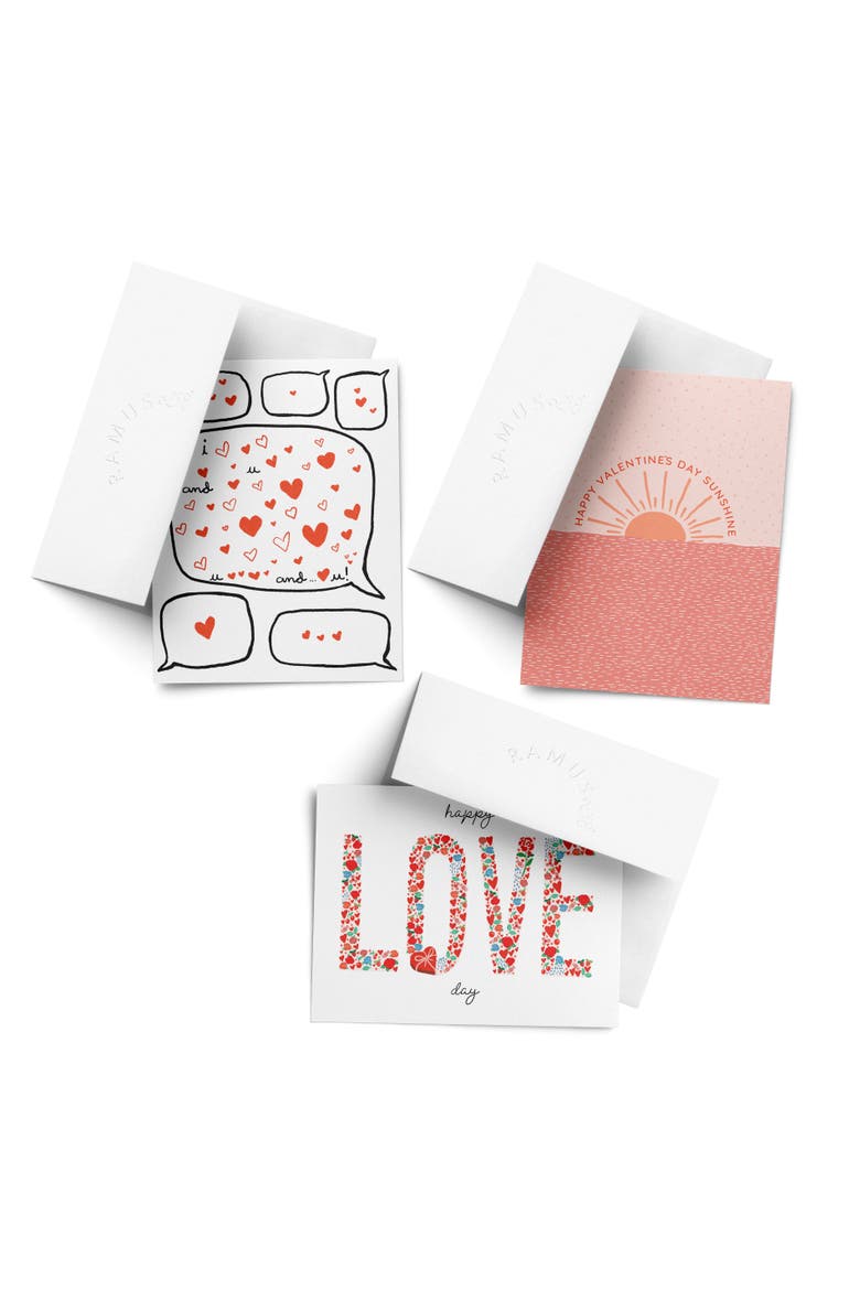 Love/Valentine's Assorted Greeting Card Pack (3ct) "Love Chat, Love Day, Sunshine Valentine", Main, color, Multi-Pack