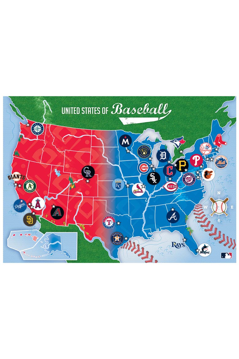 MLB - League Map 500 Piece Jigsaw Puzzle, Alternate, color, Multicolor