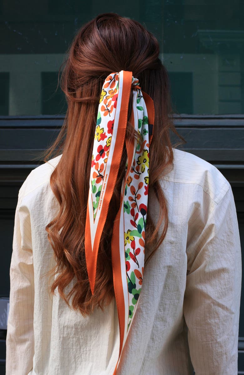 Jessie Zhao New York Silk Diamond Scarf Of Afternoon Garden, Alternate, color, Brown