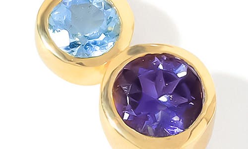 Ys Gems Iolite & Blue Topaz Pendant Necklace In Blue