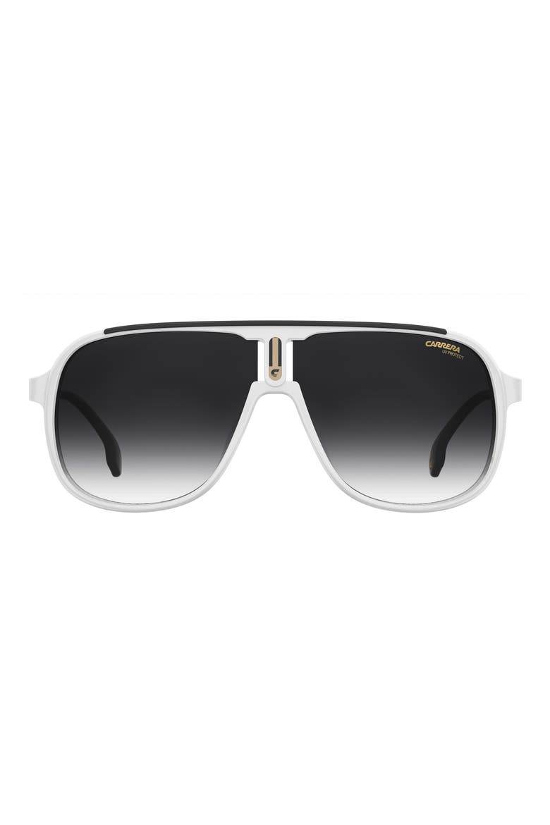 62mm Oversize Gradient Square Sunglasses, Main, color, WHITE BLACK/ DARK GREY SF