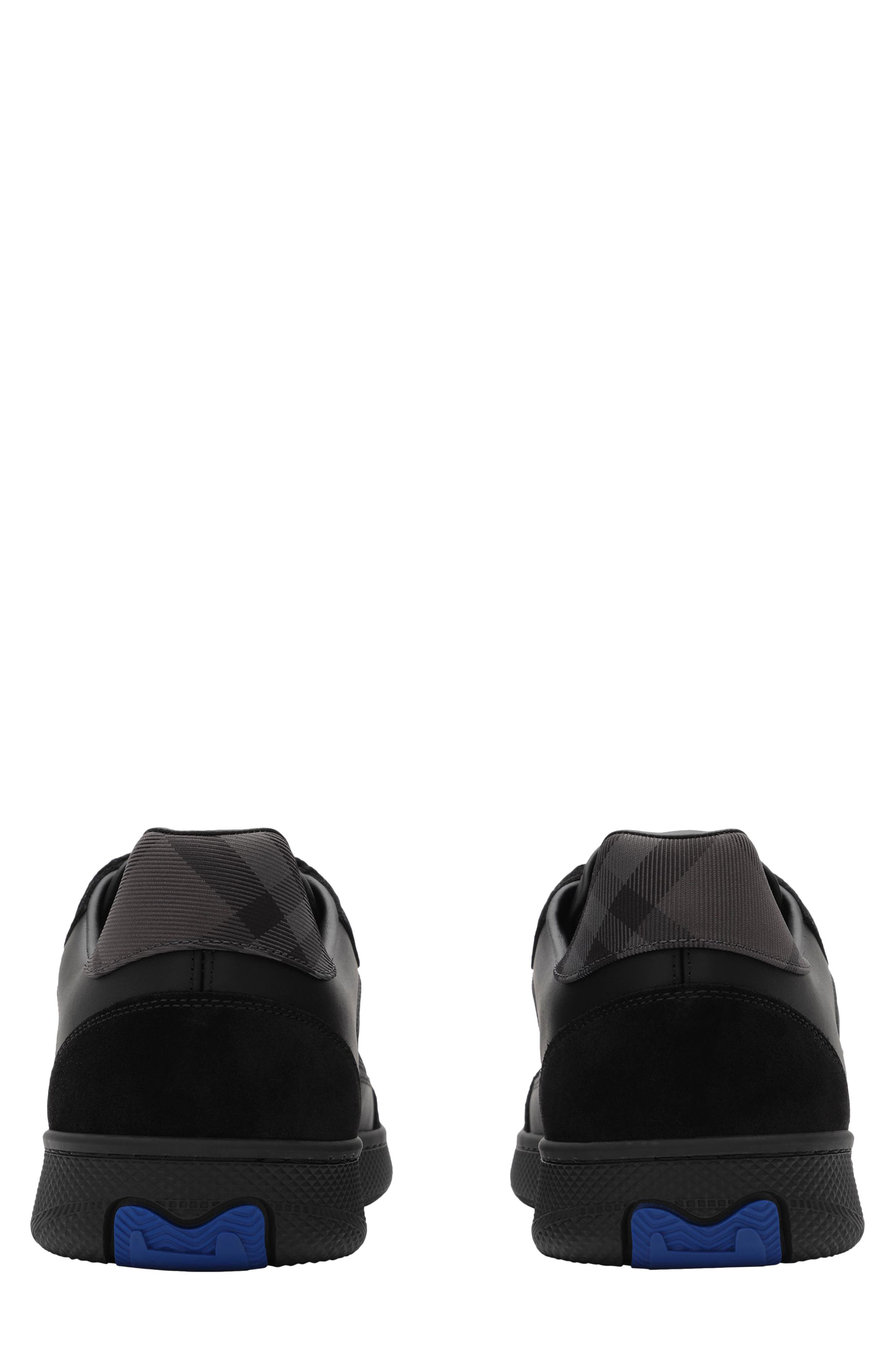Burberry Terrace Check Leather & Canvas Sneaker, Alternate, color, Black/ Irongrey/ Ipchec