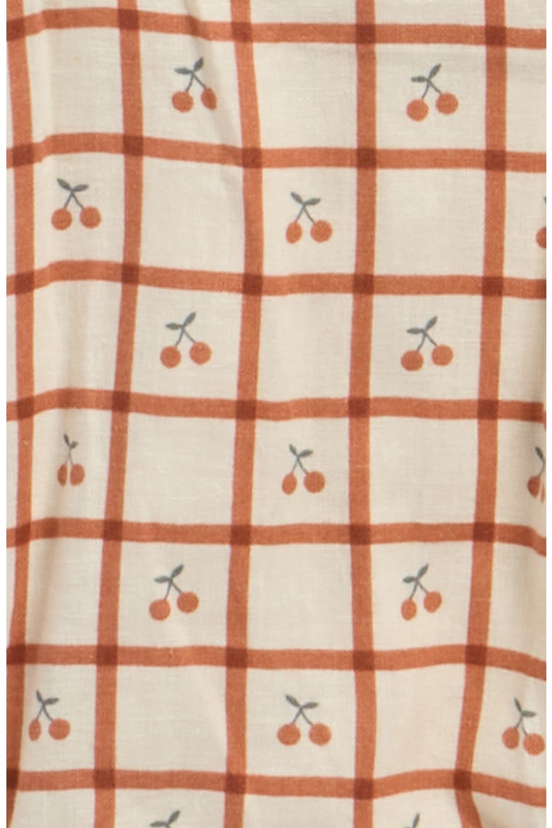 Chiara Cherry Check Romper, Alternate, color, NATURAL
