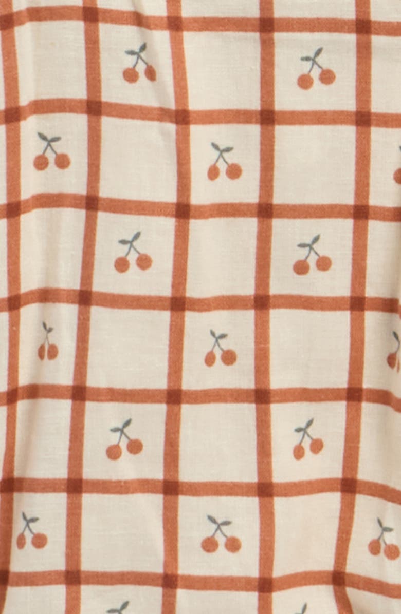 Rylee + Cru Chiara Cherry Check Romper, Alternate, color, Natural