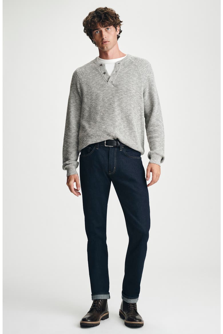 Grey Mélange Cotton Henley Sweater, Alternate, color, GREY MELANGE