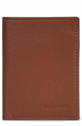 CHAMPS Onyx Leather RFID Vertical Slim Wallet