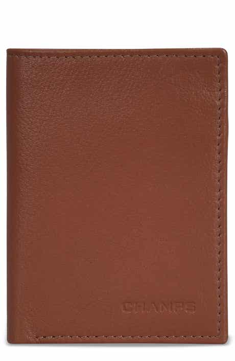 CHAMPS Onyx Leather RFID Vertical Slim Wallet
