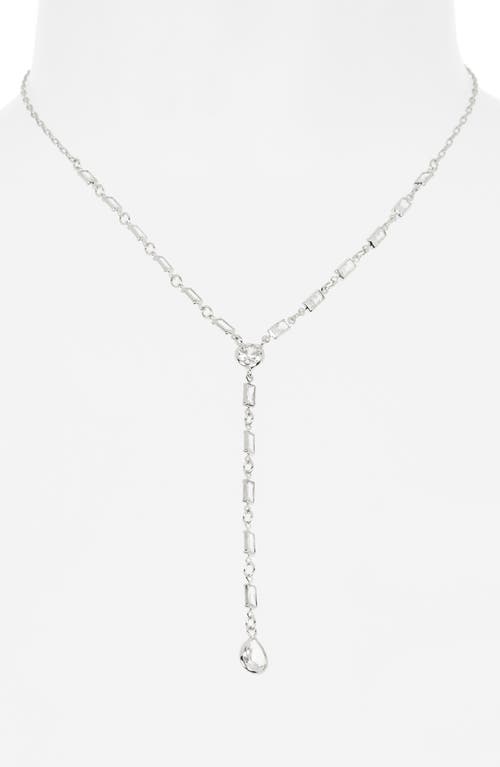 Nordstrom Rack Cubic Zirconia Y-necklace In Silver