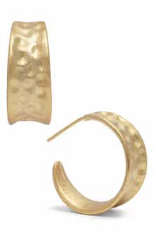 SAACHI Hammered Half Hoop Earrings