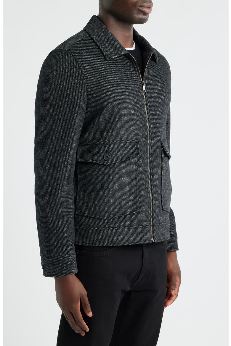 Wool Blend Zip Front Jacket, Alternate, color, DARK GREY