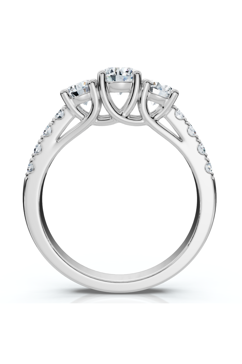 1 1/4ct Three Stone Lab Grown Diamond Engagement Ring 14K Gold, Alternate, color, 14K White Gold
