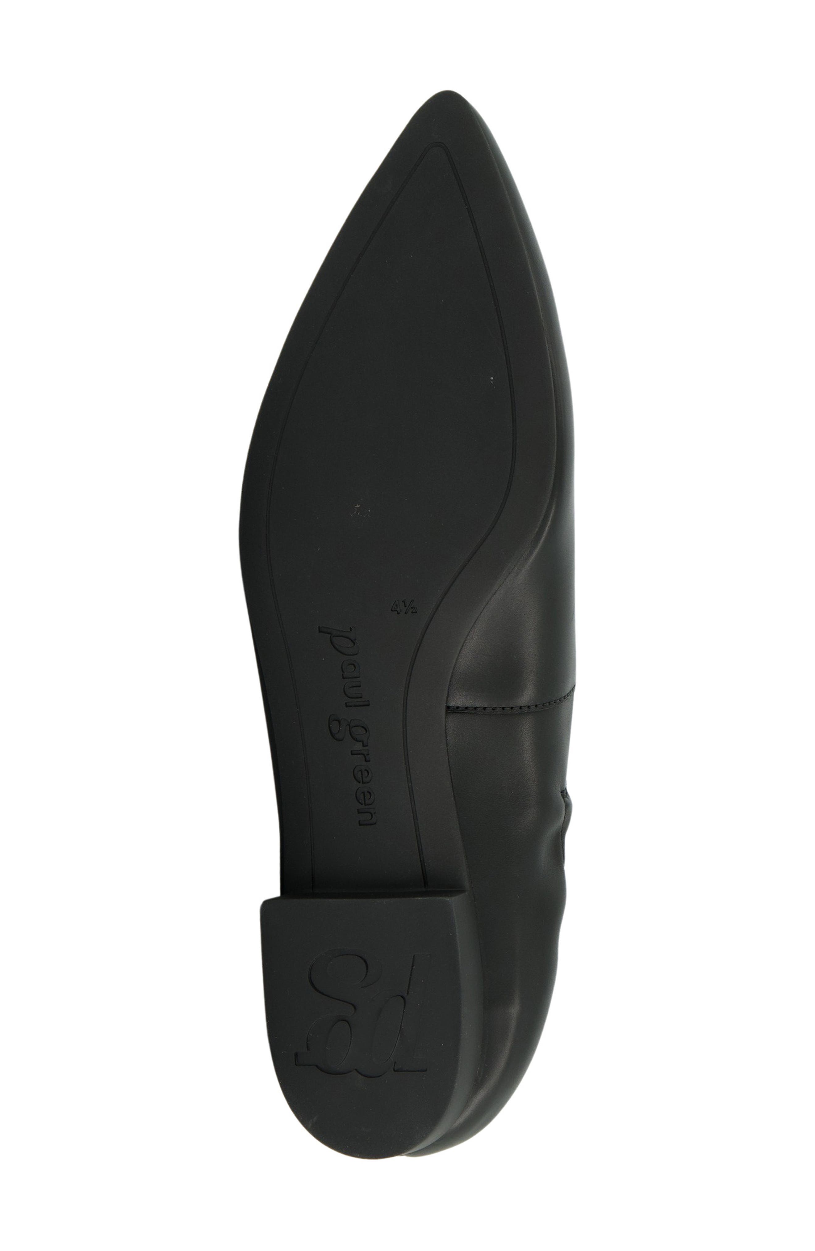 Elly Pointed Toe Flat, Alternate, color, BLACK LEATHER