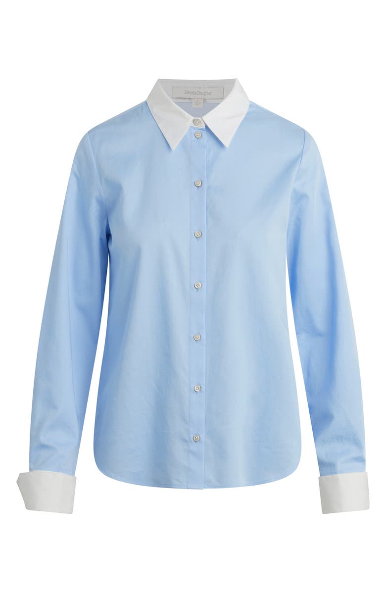 Favorite Daughter The Cuffed Statement Shirt, Alternate, color, Powder Blue/ Bright