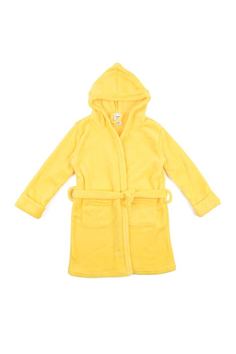 Yellow Fleece Hooded Robe