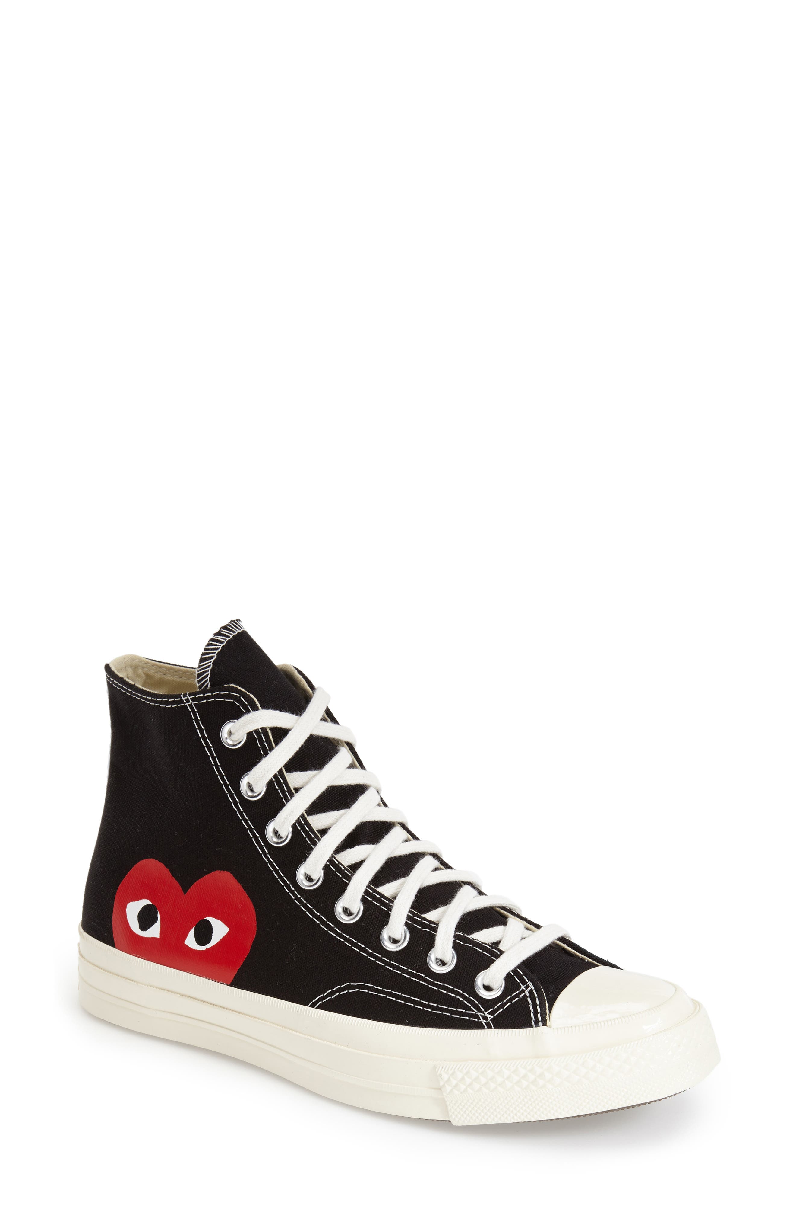 Comme des Garçons PLAY x Converse Chuck Taylor<sup>®</sup> Hidden Heart High Top Sneaker, Main, color, 