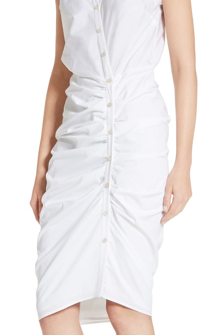 Ruched Shirtdress, Alternate, color, WHITE