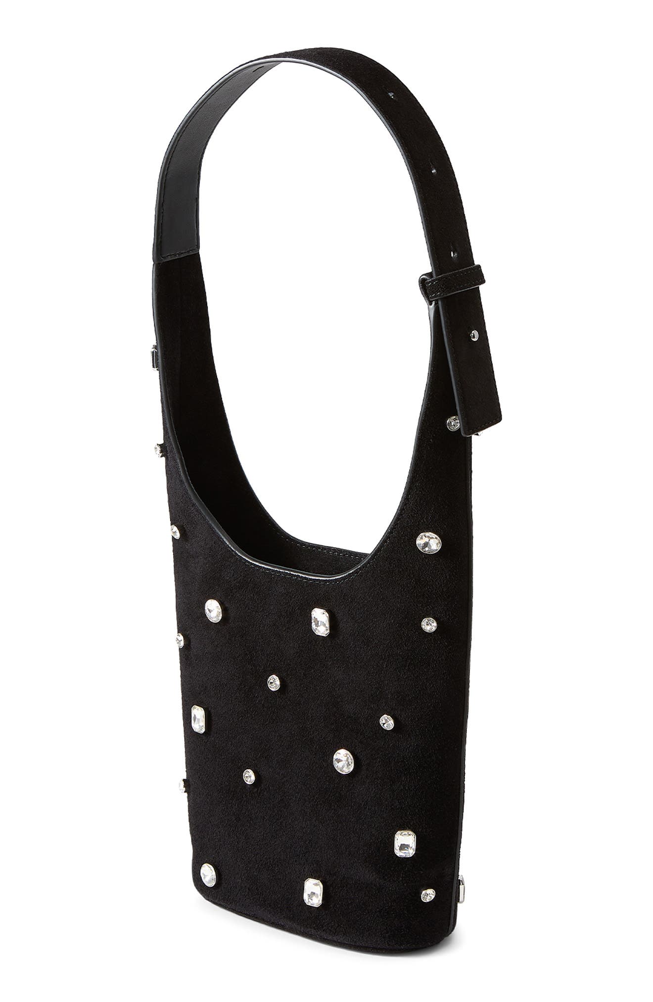 Veronica Beard Small Crystal Loop Bag, Alternate, color, Black