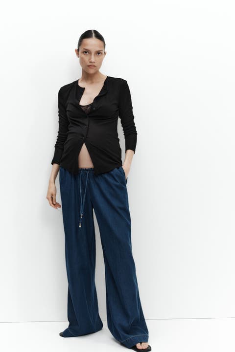 Mama Wide Paper Bag Trousers