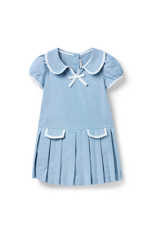 Janie And Jack The Oxford Pleated Dress In Blue