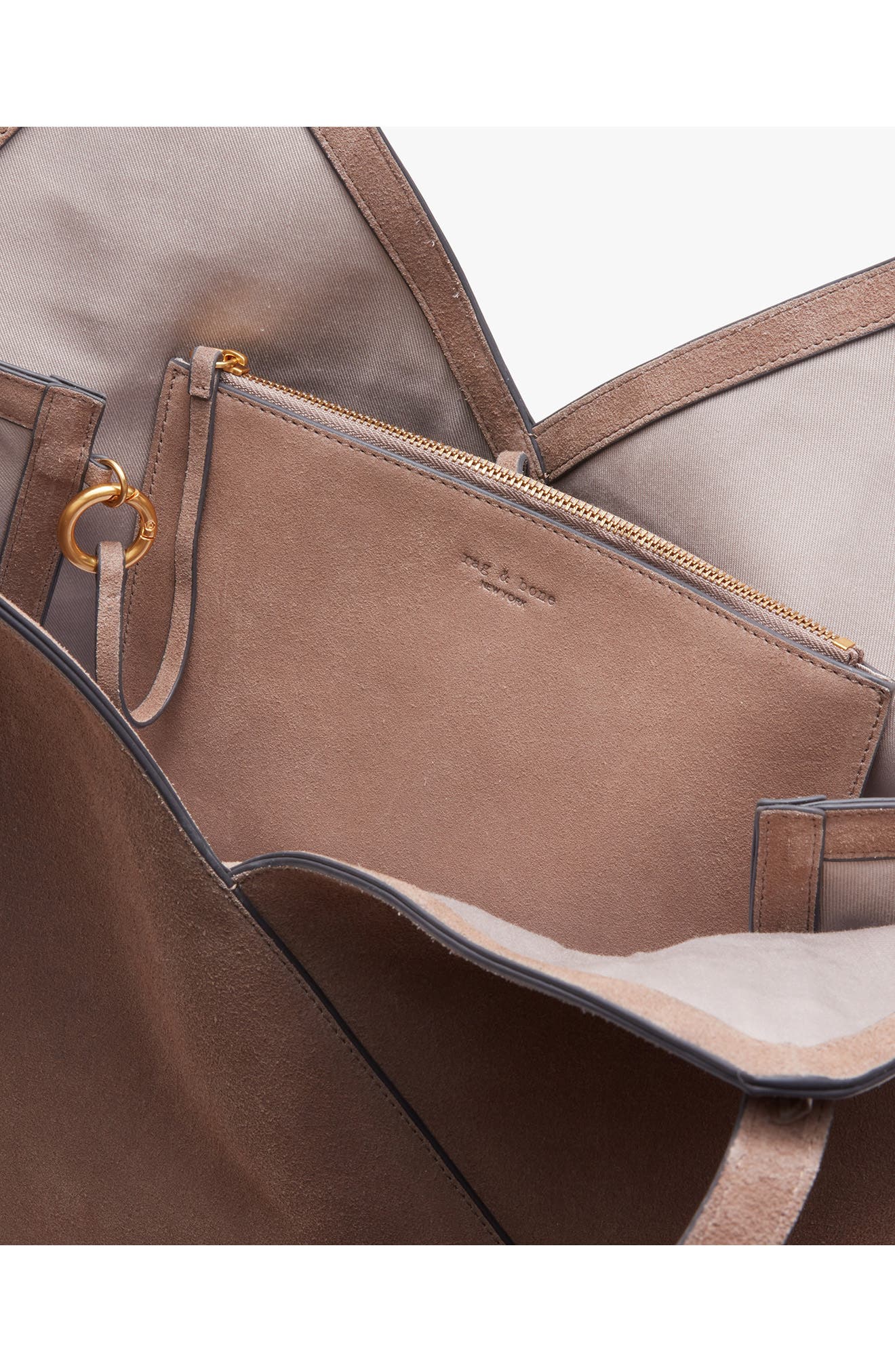 rag & bone Alix Suede Tote, Alternate, color, Clay