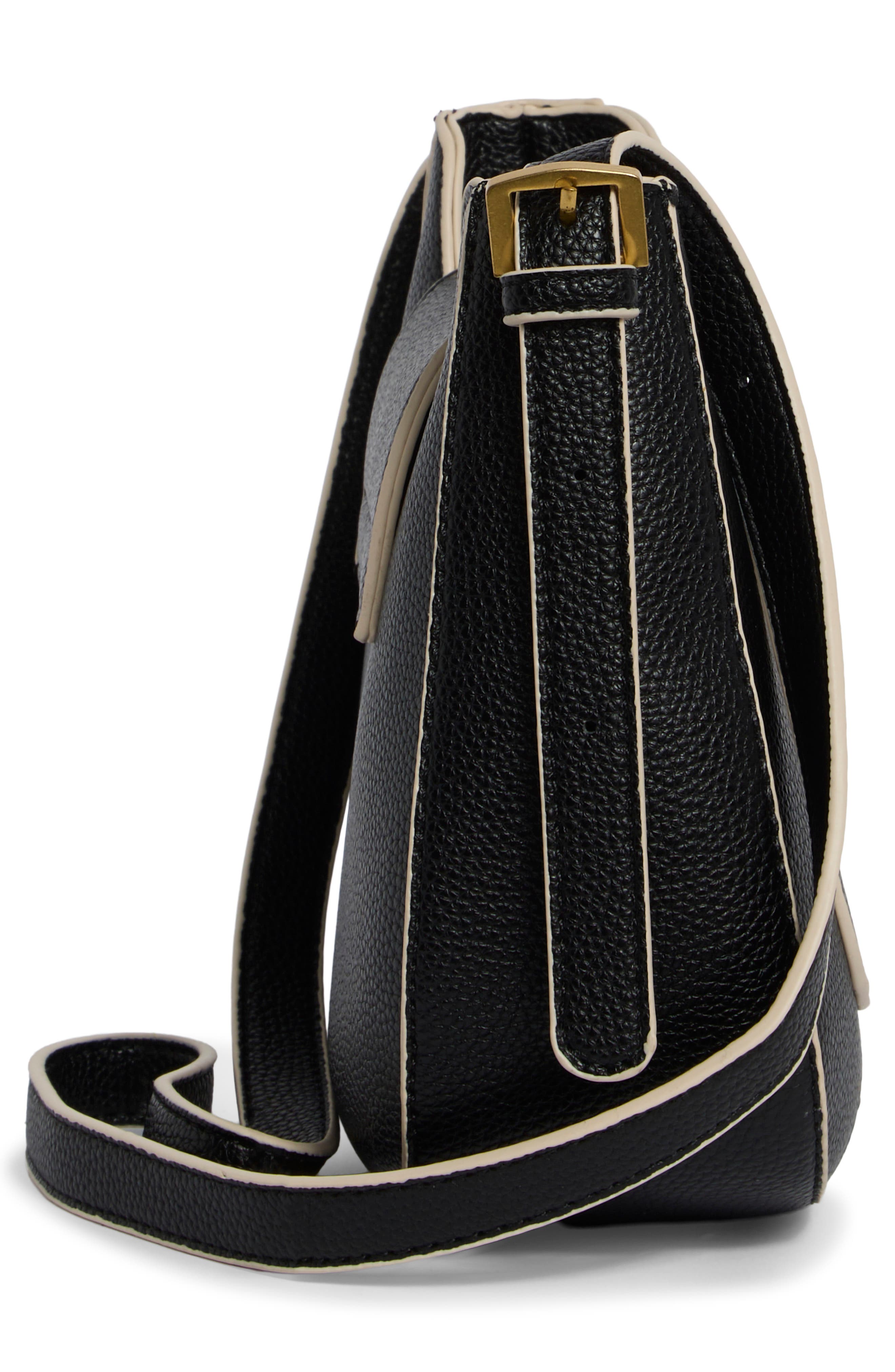 Fulton Faux Leather Crossbody Bag, Alternate, color, BLACK