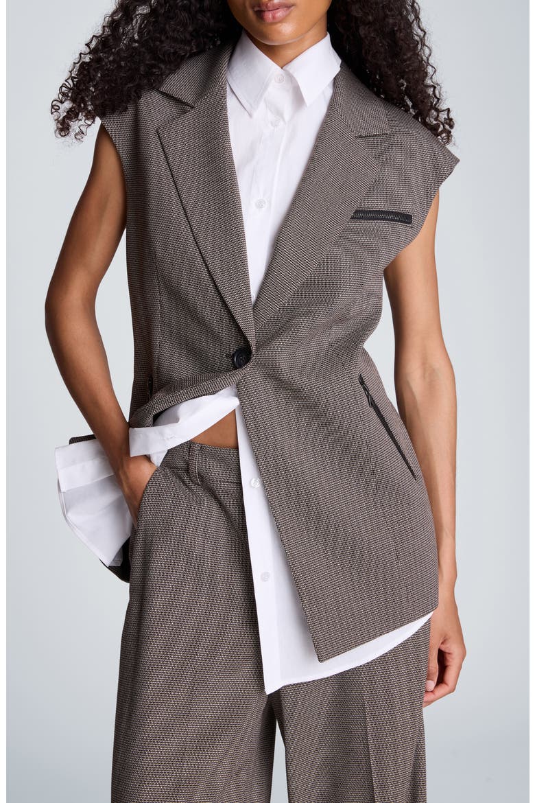 Zip Pocket Vest, Main, color, BLACK MULTI/ PURE WHITE