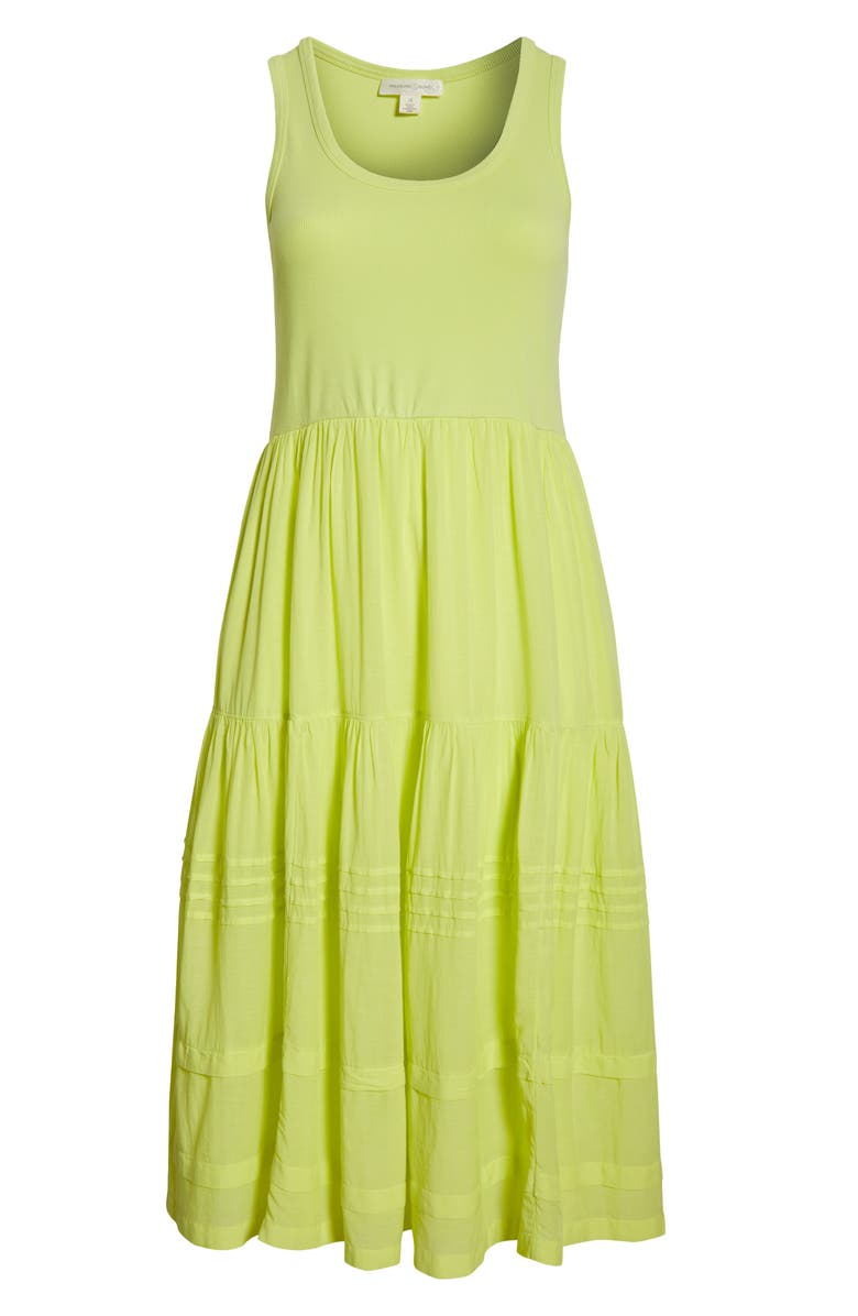 Treasure & Bond Mixed Media Cotton Blend Maxi Dress, Alternate, color, Green Finch