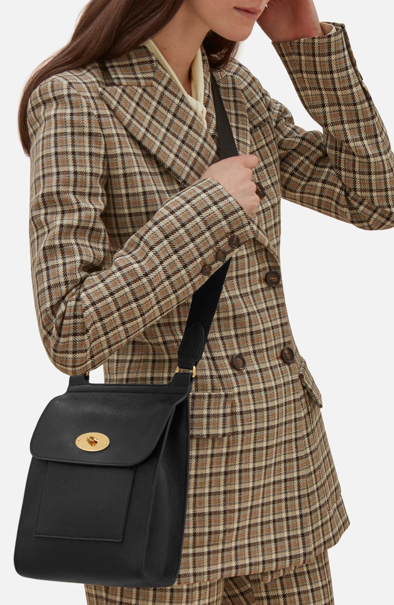 Mulberry Antony Leather Crossbody Bag, Alternate, color, Black