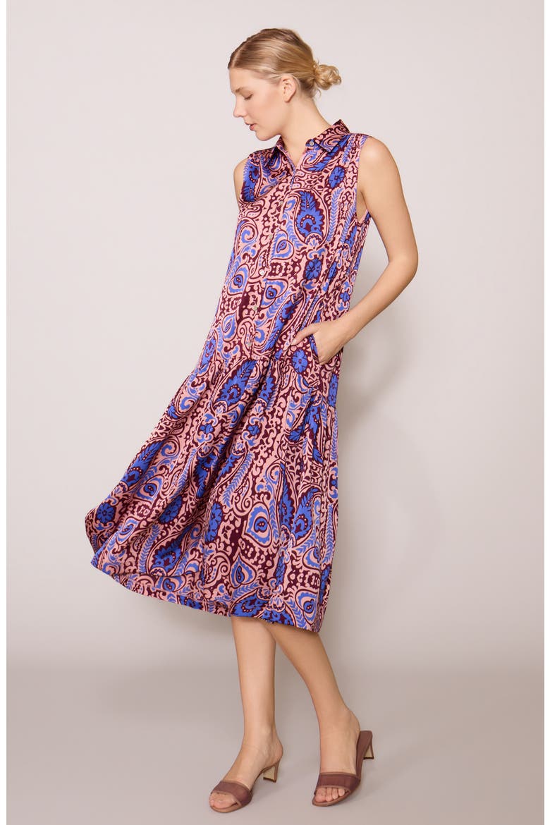 Sleeveless Shirtdress, Alternate, color, PURPLE MULTI