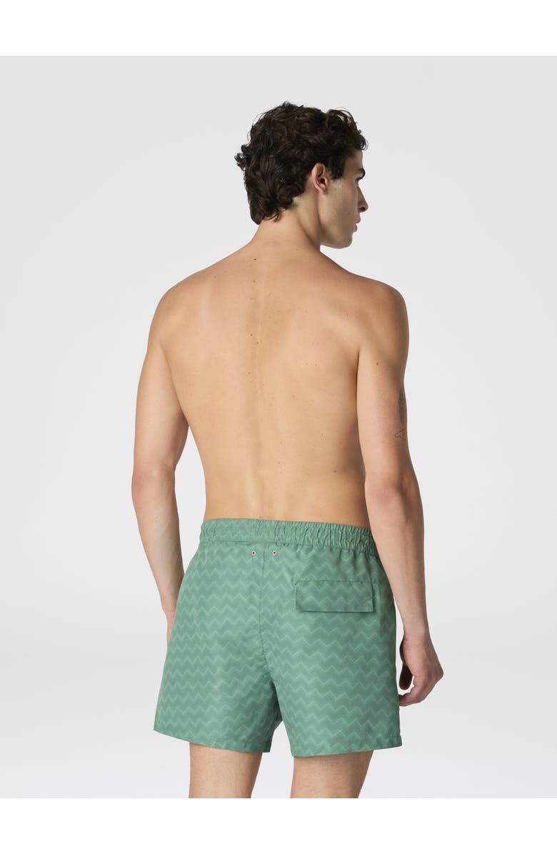 UM Mid-length Swim Shorts With Tone-on-tone Zigzag Print, Alternate, color, Green