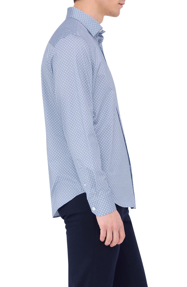 Bugatchi James OoohCotton<sup>®</sup> Print Button-Up Shirt, Alternate, color, Cobalt